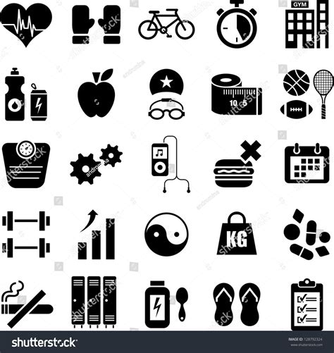 Health Wellness Icons Stock Vector 128792324 - Shutterstock