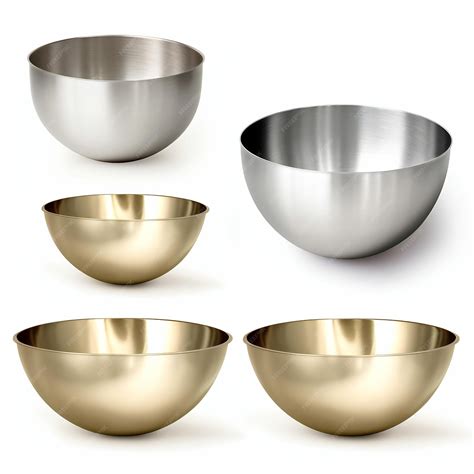 Premium Photo | Set of metal bowl isolated on white background