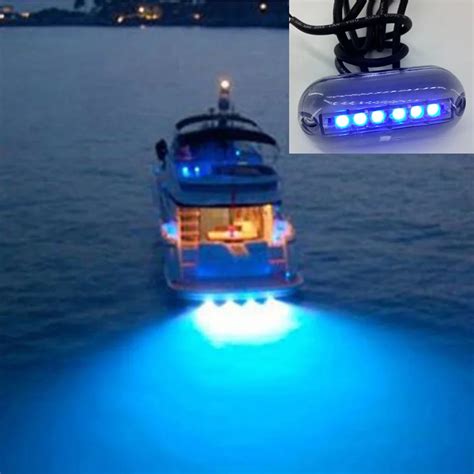 6 LED Underwater Fishing Light 12V Boat Night Light Water Landscape Lighting for Marine Boat -in ...