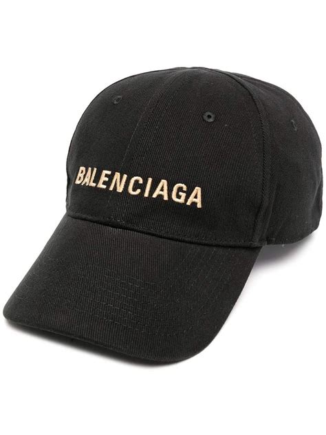 Balenciaga Cotton Embroidered Logo Baseball Cap Black for Men - Lyst