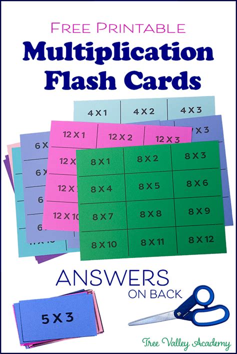 Multiplication Flash Cards Printable, Math Multiplication, Printable Flashcards, Free Printable ...