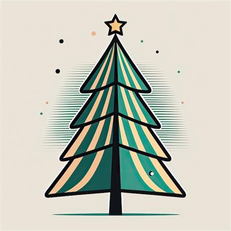 Dibujo vectorial simple de un árbol de navidad decorado icono ...