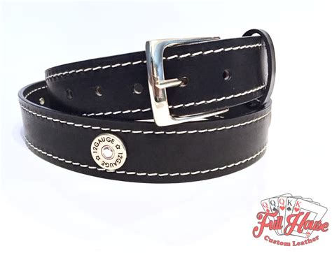 12-Gauge Shotgun Shell - Custom Leather Leather Belt – Full House ...