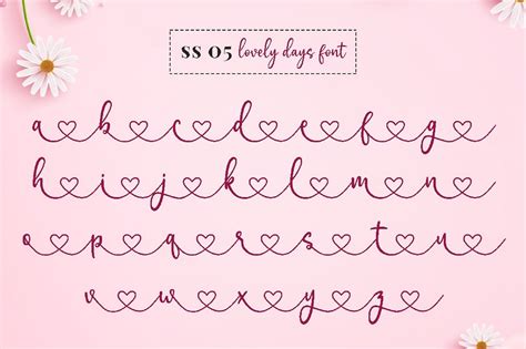 Lovely Heart Font Cursive Font Kalligrafie Lettertype | Etsy