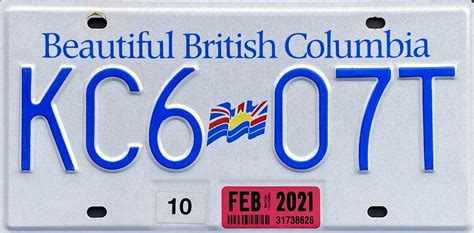 British Columbia 2021 Passenger – Jeff's License Plates