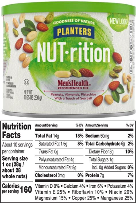 The updated Nutrition Facts label, as seen on Planters NUT-rition. Image courtesy of Label ...