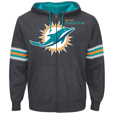 Miami Dolphins Majestic Intimidating VI Full Zip Hoodie – Charcoal ...