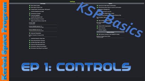 Settings and controls - [KSP Basics Ep 1] - YouTube