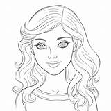 Girl Face Coloring Pages sketch template