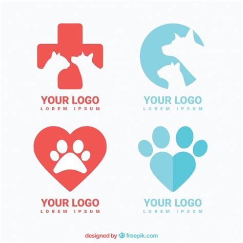 Variedade de logotipos veterinário | Vetor Premium