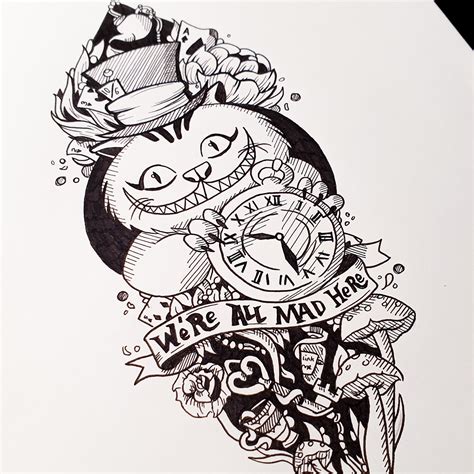 Alice in wonderland tattoo design on Student Show