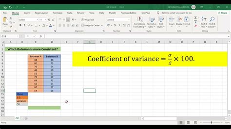 How To Calculate Coefficient Of Variance In Excel