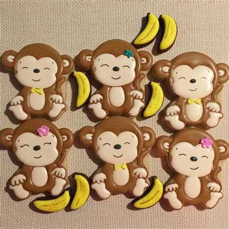 Monkey Cookies | Monkey cookies, Animal cookies, Cute cookies