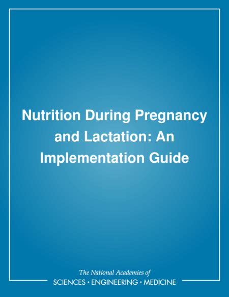 Nutrition During Pregnancy and Lactation: An Implementation Guide | The ...