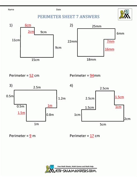 Teaching area and perimeter worksheets - silopenews