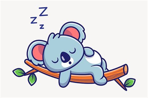 Sleeping koala clipart, animal cartoon | Free Vector - rawpixel