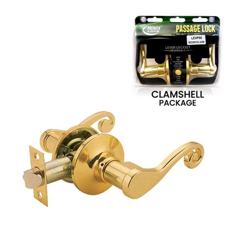 Passage Door Lever Lock Set Polished Brass -Wholesale Price