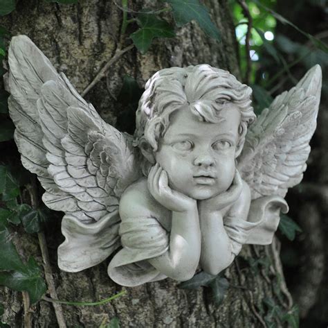 Cherub Angel Resting on Hands Wall Sculpture - Prezents.com