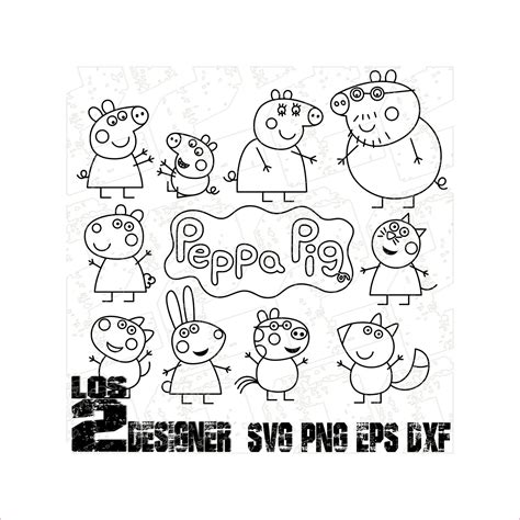 Peppa Pig svg family peppa pig clip art cut file for Cricut / | Etsy