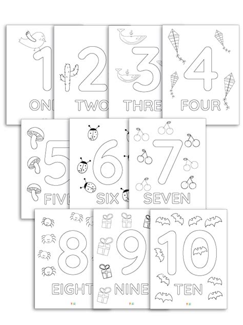 Printable Coloring Numbers 1 10 Coloring Pages