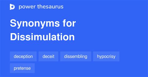 Dissimulation synonyms - 912 Words and Phrases for Dissimulation