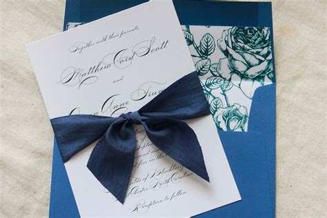 Navy Blue Wedding Invitations Elegant Invitation Set Formal | Etsy