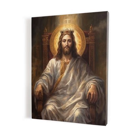 Christ the King on the throne - majestic painting on canvas