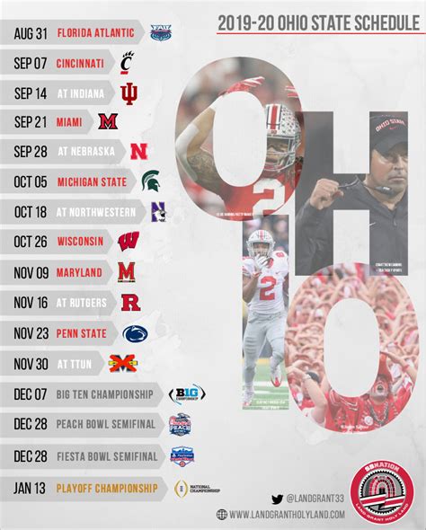 Printable 2019 Ohio State football schedule - Land-Grant Holy Land