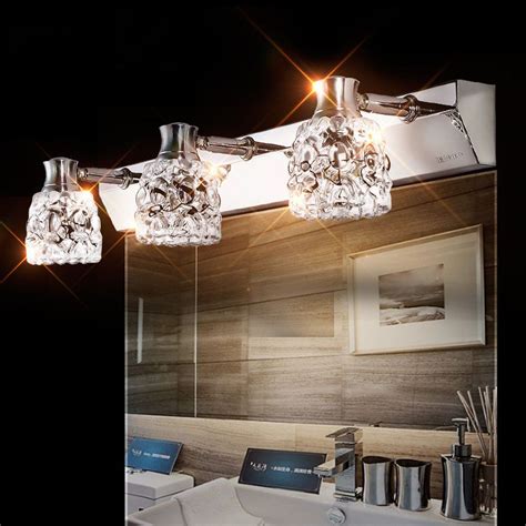 2021 LED Modern Washroom Crystal Wall Light Crystal Jewel Box Chrome Wall Sconces Bathroom ...