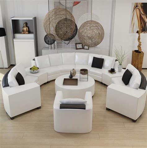 Modern Curved Round Leather Sofa Set - Online Furniture Store - My ...