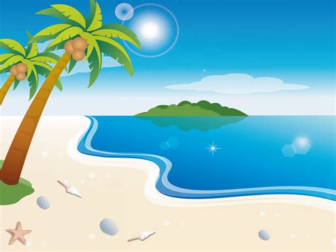 Vector Scenery - Vector Tropical Beach 1600x1200 NO.17 Desktop Wallpaper - Wallcoo.net