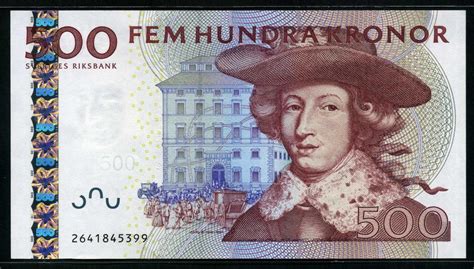 Swedish banknotes 500 kronor note 2002 King Carl XI of Sweden|World ...