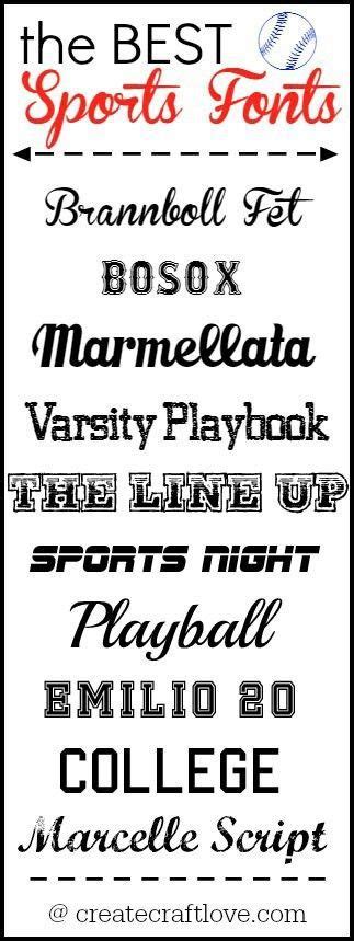 The BEST Sports Fonts | Sports fonts, Silhouette fonts, Scrapbook fonts