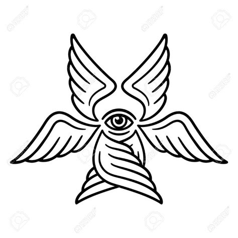 Seraphim, six-winged angel from Bible Book of Revelation. Stylized ...