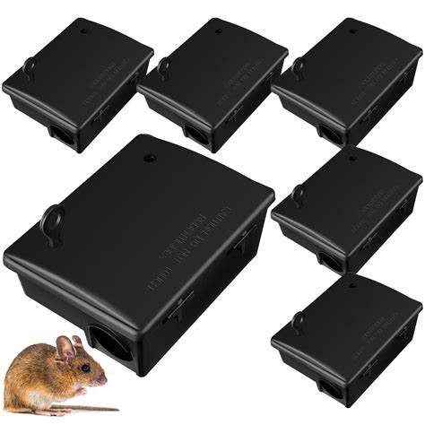 6 Pack Rat Bait Stations Large Rodent Bait Station with Key Reusable ...