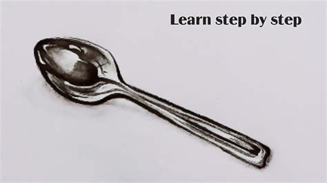 How to Draw A Spoon In 3D! Learn Spoon Drawing In Easy Way! Spoon Drawing! - YouTube