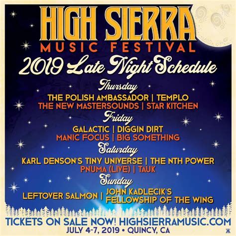 High Sierra Music Festival Announces 2019 Late Night Lineup | Grateful Web