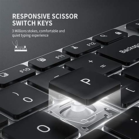 Backlit Bluetooth Keyboard, Jelly Comb Multi Device Ultra Slim ...