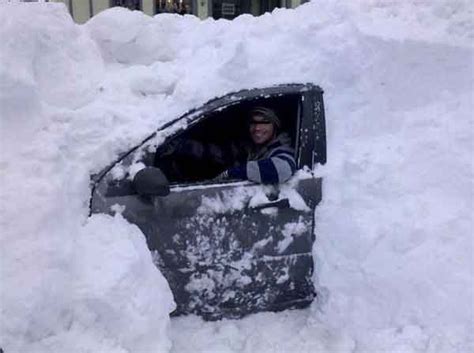 Pile Of Snow - at least he got into his car