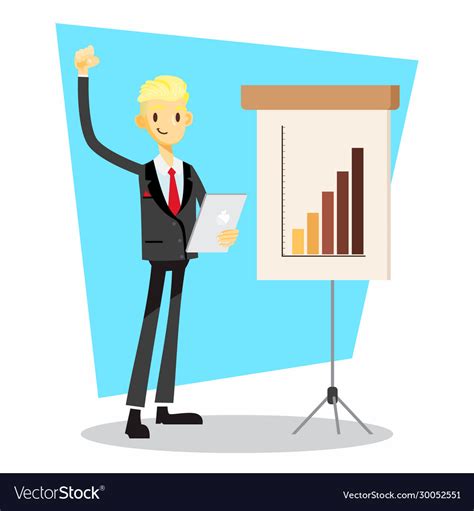 Businessman cartoon character with hand rise Vector Image