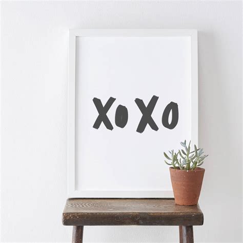 Xoxo Hugs And Kisses Typography Print By Old English Company