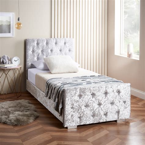 Diamante Single Bed Frame Crushed Velvet | BedSale.com