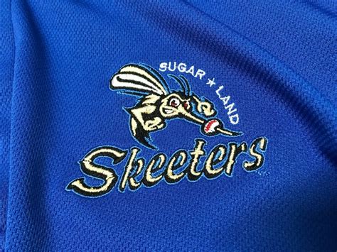 SUGAR LAND SKEETERS Logo Men Blue Short Sleeve Syntre… - Gem