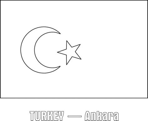 The Flag of Turkey coloring page - Download, Print or Color Online for Free