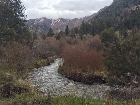 Narrow section of Medano Creek by Sand Creek Trail.