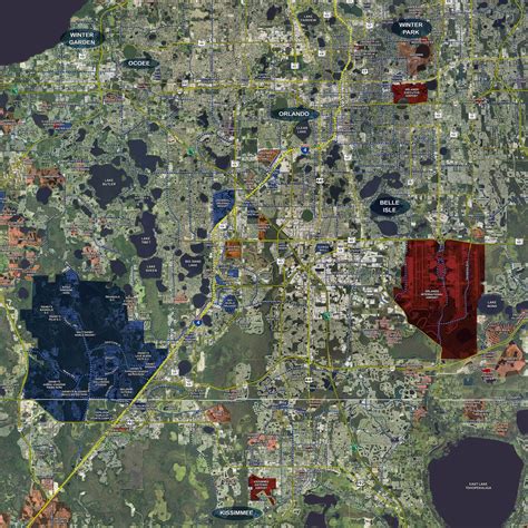 Orlando - Rolled Aerial Map - Landiscor Real Estate Mapping