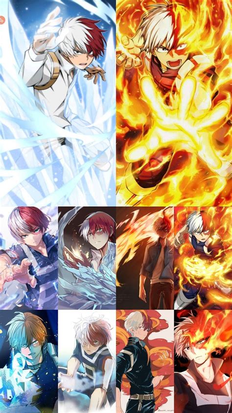 Shouto Todoroki Ice and Fire Collage Boku no Hero Academia | Anime guys, Anime, Hero