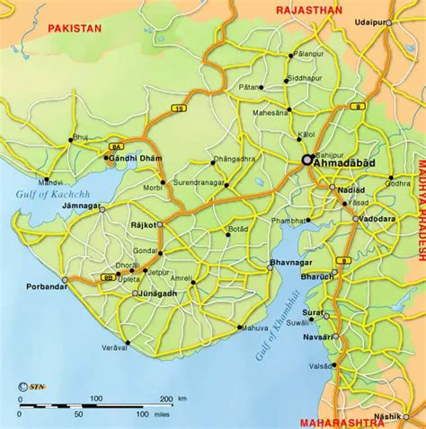 Transport Map of Gujarat - Mapsof.Net