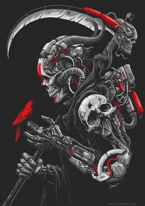 Cyberpunk art | Cyberpunk art, Skull art, Skull artwork