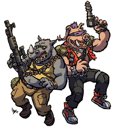 TMNT Rocksteady and Bebop by hugohugo on DeviantArt